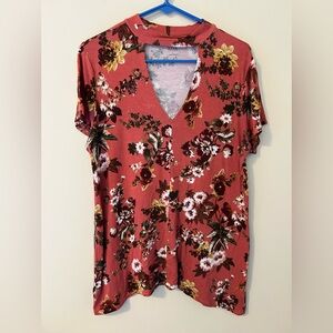 Women's Floral V-Neck Top